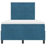vidaXL Lit Box Spring avec Matelas Bleu Foncé 120x200 cm Velours