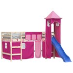 vidaXL Rideaux pour lit mezzanine avec tour rose polyester