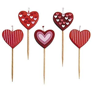 Jeu de 5 Bougies Coeur IBILI