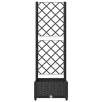 vidaXL Jardinière avec treillis Noir 40x40x121 5 cm PP