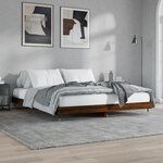 vidaXL Cadre de lit chêne marron 200x200 cm bois d'ingénierie
