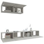 vidaXL Ensemble de meubles TV 3 Pièces Gris béton Bois d'ingénierie