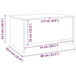vidaXL Table basse Chêne marron 80x55 5x41 5 cm Bois d'ingénierie