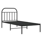 vidaXL Cadre de lit métal avec tête de lit noir 90x190 cm