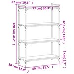 vidaXL Bibliothèque 4 niveaux chêne fumé 80x30x120cm bois d'ingénierie