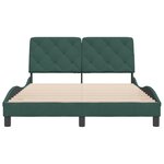 vidaXL Cadre de lit avec tête de lit Vert foncé 140x190 cm Velours