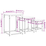 vidaXL Tables basses gigognes 3 Pièces chêne marron bois d'ingénierie