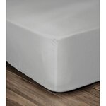 Drap Housse 100  coton 90 x 190 x 30 cm gris clair