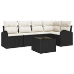 vidaXL Ensemble de canapé de jardin 5 pièces avec coussins en rotin synthétique brun