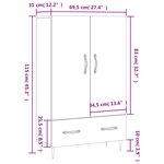 vidaXL Buffet haut blanc brillant 69 5x31x115 cm bois d'ingénierie