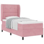 Lit à ressorts vidaXL avec matelas Rose 90x200 cm Velours