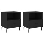 vidaXL Tables de chevet 2 Pièces noir 40x35x47 5 cm bois d’ingénierie
