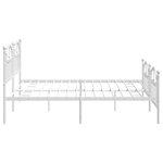vidaXL Cadre de lit métal sans matelas et pied de lit blanc 193x203 cm