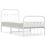 vidaXL Cadre de lit métal sans matelas avec pied de lit blanc 90x200cm