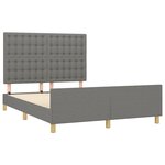 vidaXL Cadre de lit sans matelas gris foncé 140x200 cm tissu