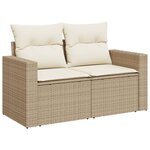 vidaXL Salon de jardin avec coussins 6 Pièces beige résine tressée