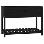 vidaXL Jardinière avec étagère Noir 111 5x54x81 cm Bois massif de pin