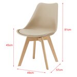 Lot de 6 chaises de salle à manger similicuir hêtre beige 03_0006777