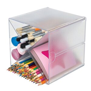 Système Modulable Cube Séparation en X 4 compartiments 15,2 cm Transparent DEFLECTO