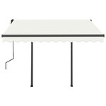 vidaXL Auvent rétractable automatique et poteaux 3x2 5 m Crème