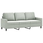 vidaXL Ensemble de canapés 3 Pièces avec coussins Gris clair Velours