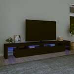 vidaXL Meuble TV avec lumières LED Noir 260x36 5x40 cm
