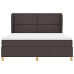 Lit Box Spring vidaXL avec Matelas Marron Foncé 180x200 cm Tissu