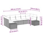 vidaXL Ensemble de canapés de jardin 7 pièces avec coussins beige poly rotin