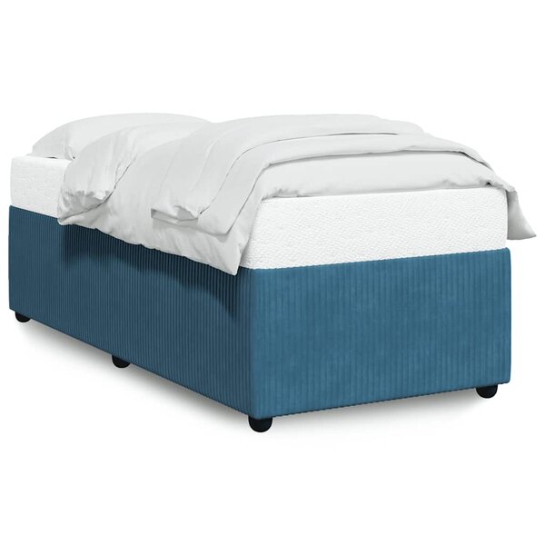 vidaXL Cadre de lit sans matelas bleu 100x200 cm velours