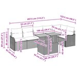 vidaXL Canapé de Jardin 7 Pièces avec Coussins en Poly Rattan Gris