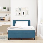 vidaXL Lit à ressorts avec Matelas & LED Bleu Nuit 120x190 cm en Velours