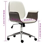vidaXL Chaise de bureau Blanc Bois courbé et similicuir