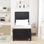 Lit Box Spring vidaXL avec Matelas et LED Noir 80x200 cm Velours
