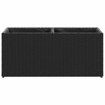vidaXL Jardinière avec 2 pots noir 72x30x32 cm résine tressée