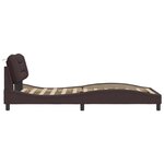 vidaXL Cadre de lit avec lumières LED marron foncé 100x200 cm tissu