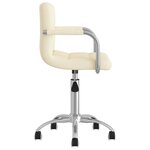 Chaise fauteuil siège pivotante de bureau informatique étude tissu crème 02_0024101
