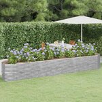 vidaXL Lit surélevé de jardin Acier enduit de poudre Argenté