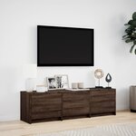 vidaXL Meuble TV avec LED chêne marron 140x34x40 cm bois d'ingénierie