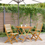 vidaXL Ensemble de bistro 3 Pièces beige polypropylène et bois massif