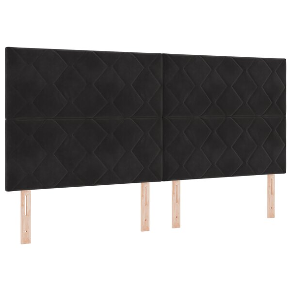 vidaXL Tête de lit Design en Blocs de Diamant Noire 200 cm Velours