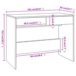 vidaXL Bureau sonoma gris 101x50x76 5 cm bois d'ingénierie