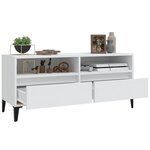 vidaXL Meuble TV blanc 100x34 5x44 5 cm bois d'ingénierie