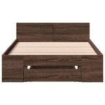 vidaXL Cadre de lit et tiroir chêne marron 100x200 cm bois ingénierie