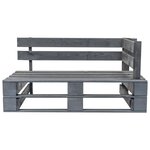 vidaXL Canapé de jardin palette avec coussins gris Pinède