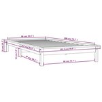 vidaXL Cadre de lit sans matelas gris 90x200 cm bois massif