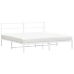 vidaXL Cadre de lit métal avec tête de lit blanc 180x200 cm