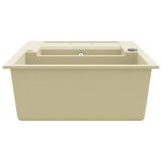 vidaXL Évier de cuisine Granit Double lavabo Beige