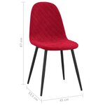 vidaXL Chaises à manger lot de 4 Rouge bordeaux Velours