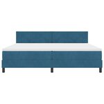 Lit à ressort vidaXL avec matelas et LED bleu foncé 200x200 cm en velours
