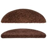 vidaXL Tapis d'escalier 15 Pièces marron 56x17x3 cm
